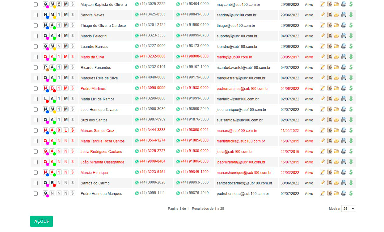 Tela: Gestão de Leads