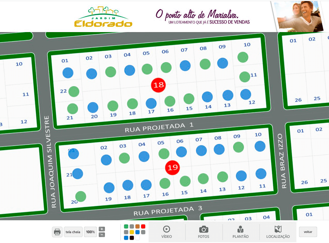 Tela: Marcações simplificadas